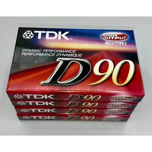 Lot of 4 TDK D90 Blank Audio Cassette Tapes SEALED 90 Minutes High Output